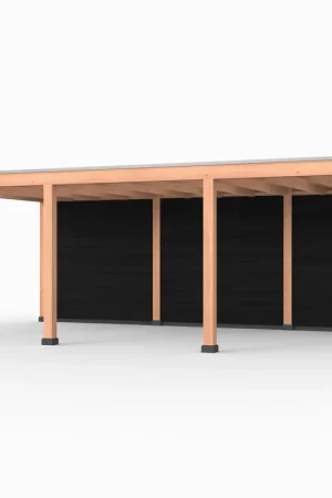 Populair Douglas overkapping, 750 x 400, met achterwand, Westwood Elegant zwart